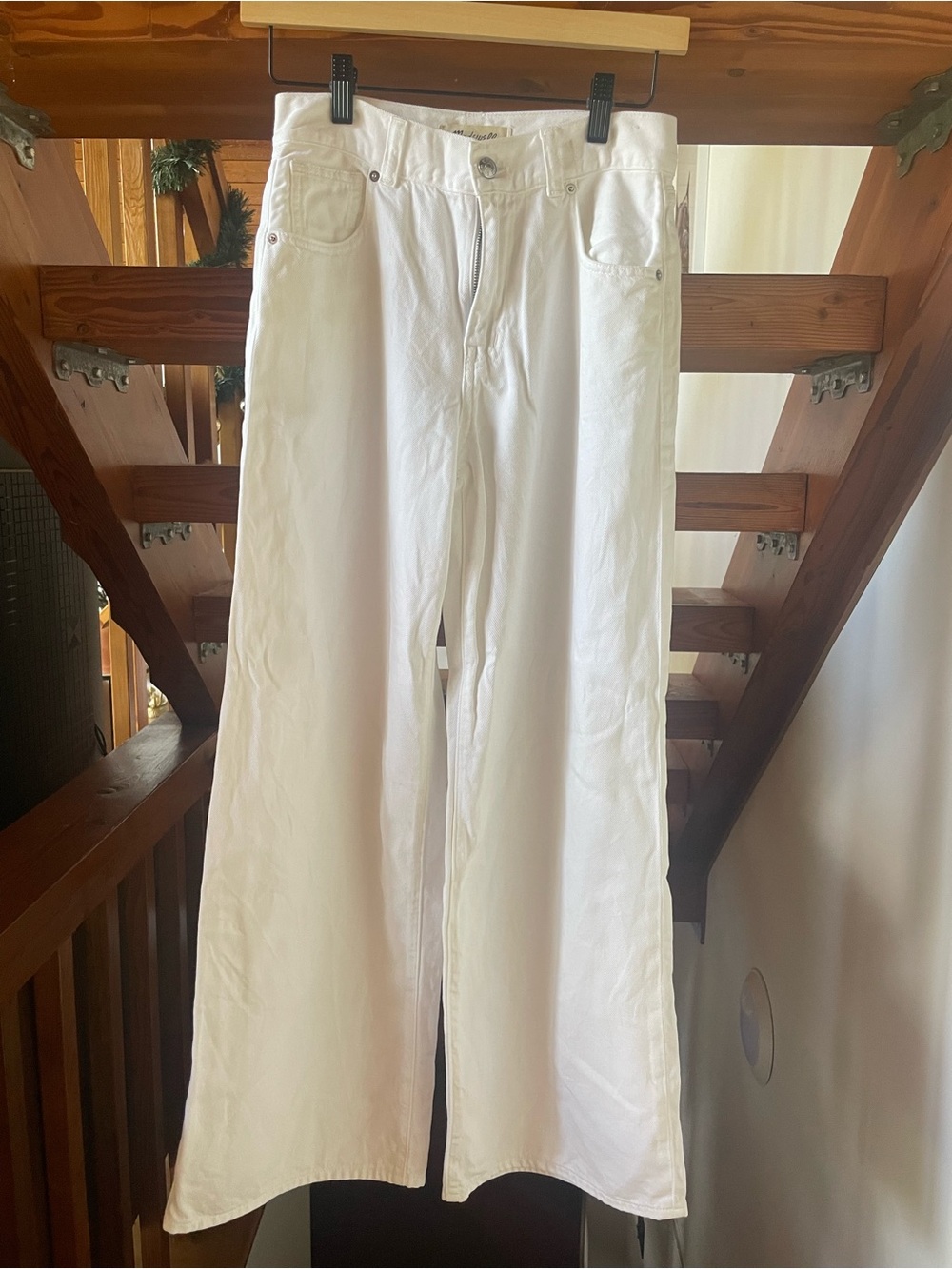Madewell White Wide-Leg Jeans size 25 Petite